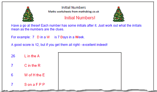 initial numbers