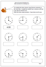 roman numerals clock